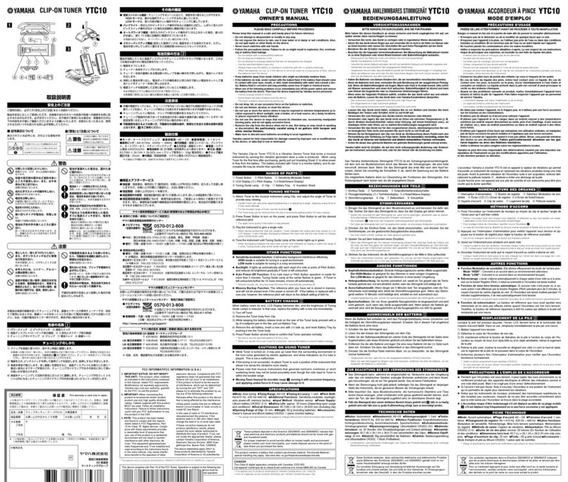 Yamaha YTC10 User manual