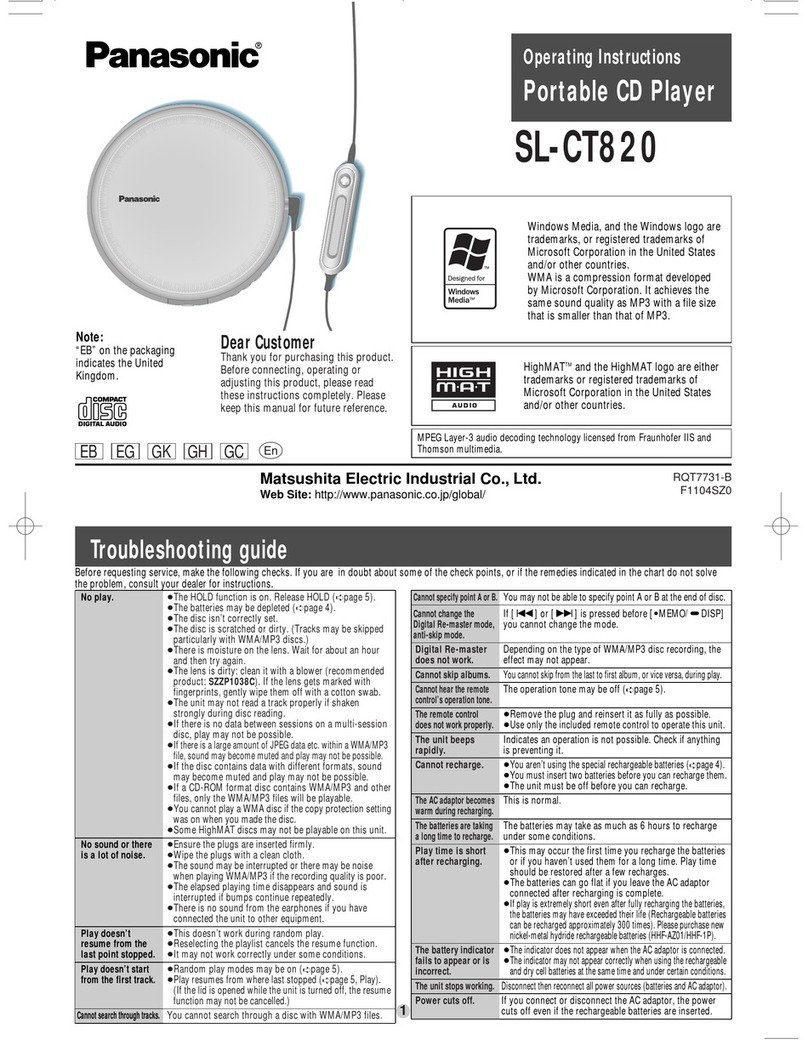 Panasonic SL-CT820 operating instructions
