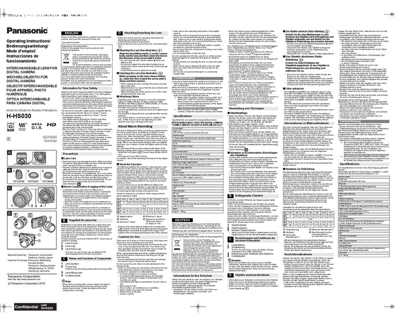 Panasonic H-HS030 operating instructions