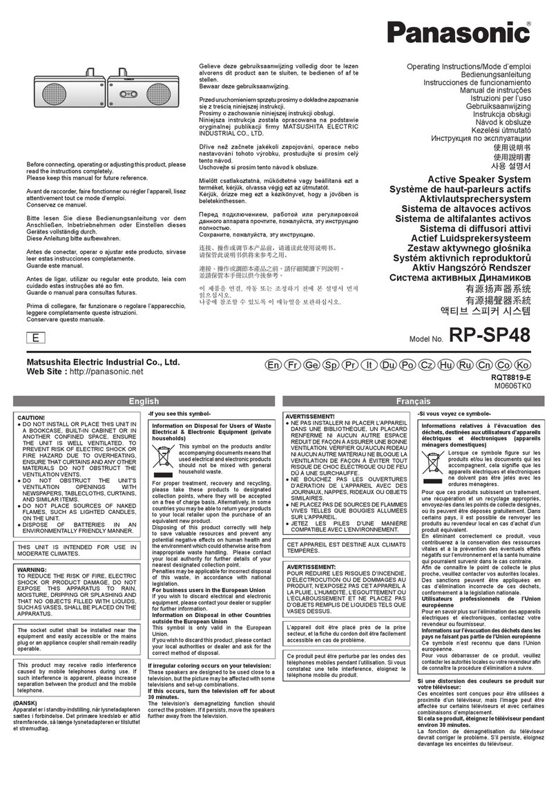 Panasonic RP-SP48 operating instructions