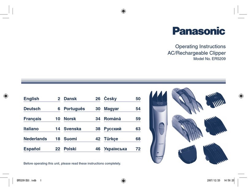 Panasonic ER5209 operating instructions