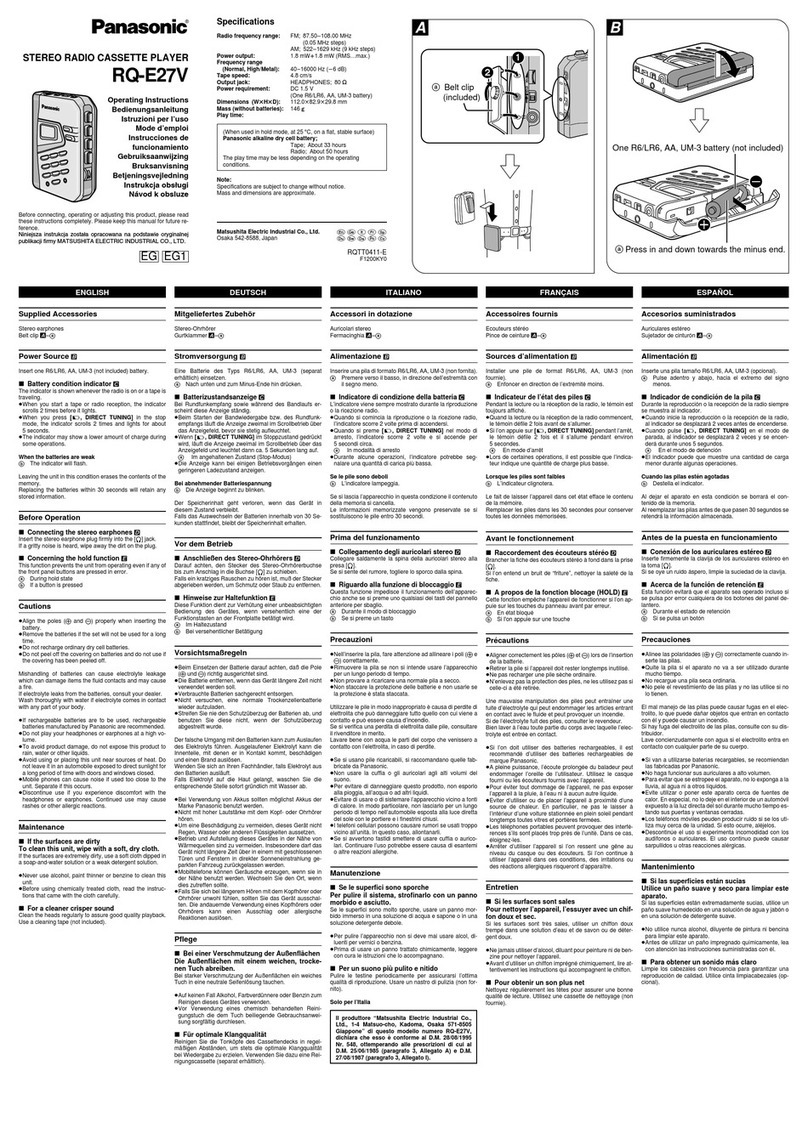 Panasonic RQ-E27V User manual