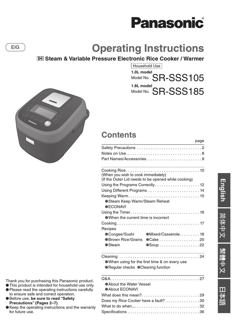 Panasonic SR-SSS185 operating instructions