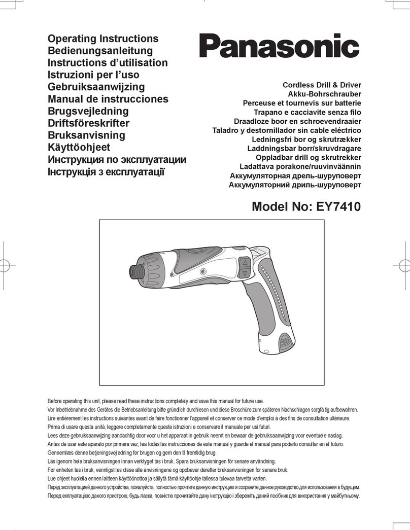 Panasonic EY7410 - DRILL DRIVER 3.6V User manual Panasonic EY7410 - DRILL DRIVER 3.6V User manual
