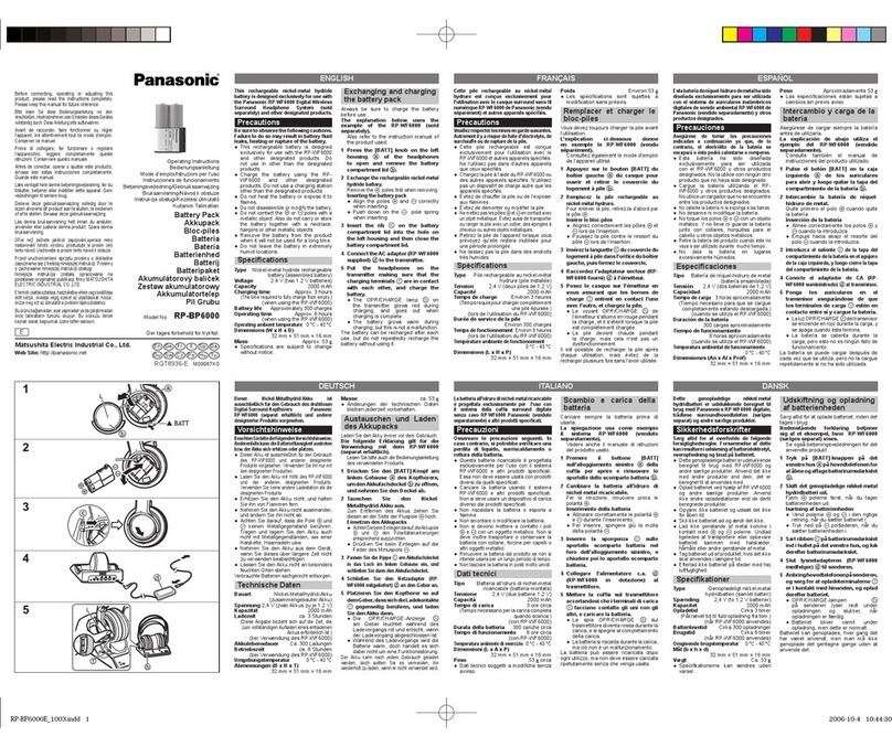 Panasonic RP-BP6000 operating instructions Panasonic RP-BP6000 operating instructions