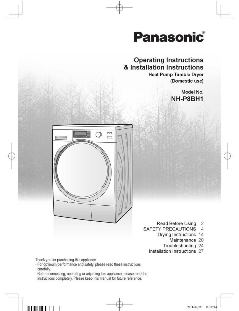 Panasonic NHP8BH1 Operating instructions & installation instructions Panasonic NHP8BH1 Operating instructions & installation instructions