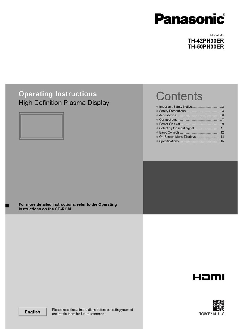 Panasonic TH-50PH30ER User manual Panasonic TH-50PH30ER User manual