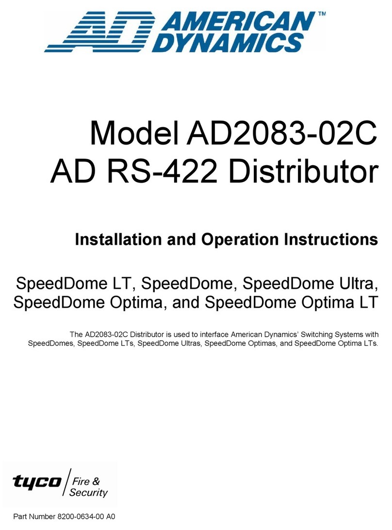 American Dynamics AD RS-422 User manual