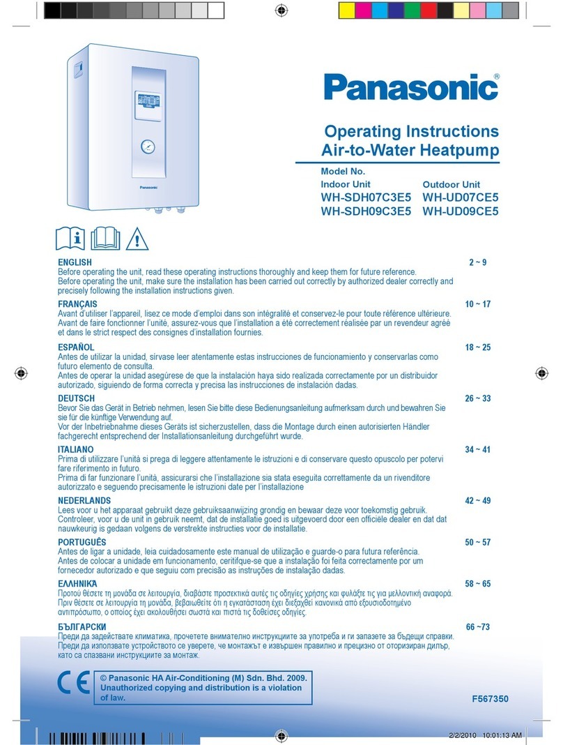 Panasonic WH-UD09CE5 operating instructions
