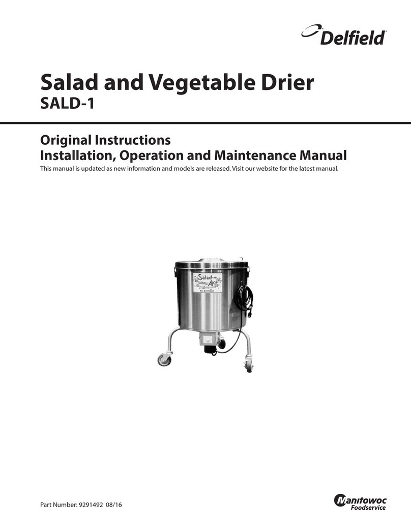 Delfield Shelleymatic SALD-1 Installation, operation and maintenance manual
