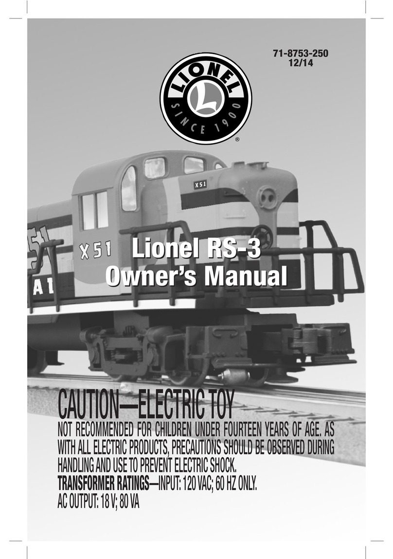 Lionel Union Pacific RS-3 owner's manual