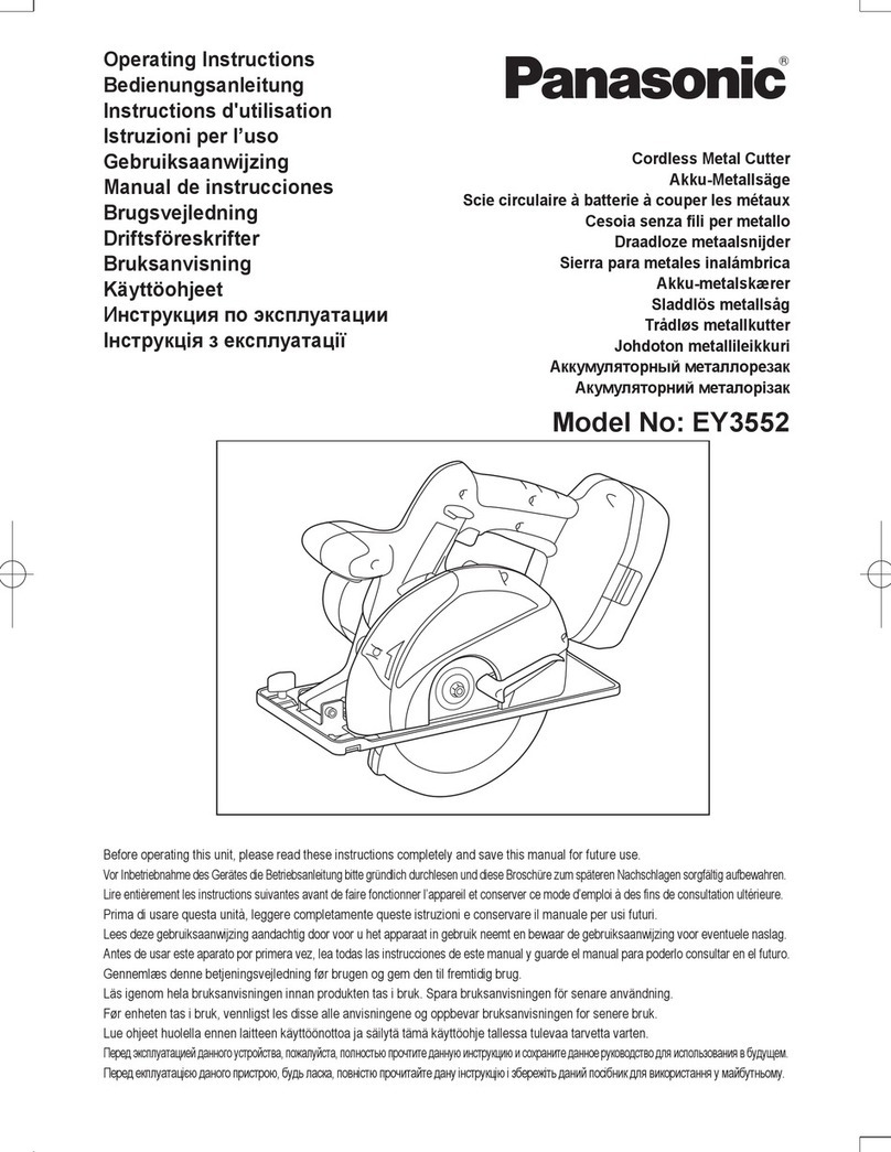 Panasonic EY3552 - 18V METAL SAW operating instructions Panasonic EY3552 - 18V METAL SAW operating instructions