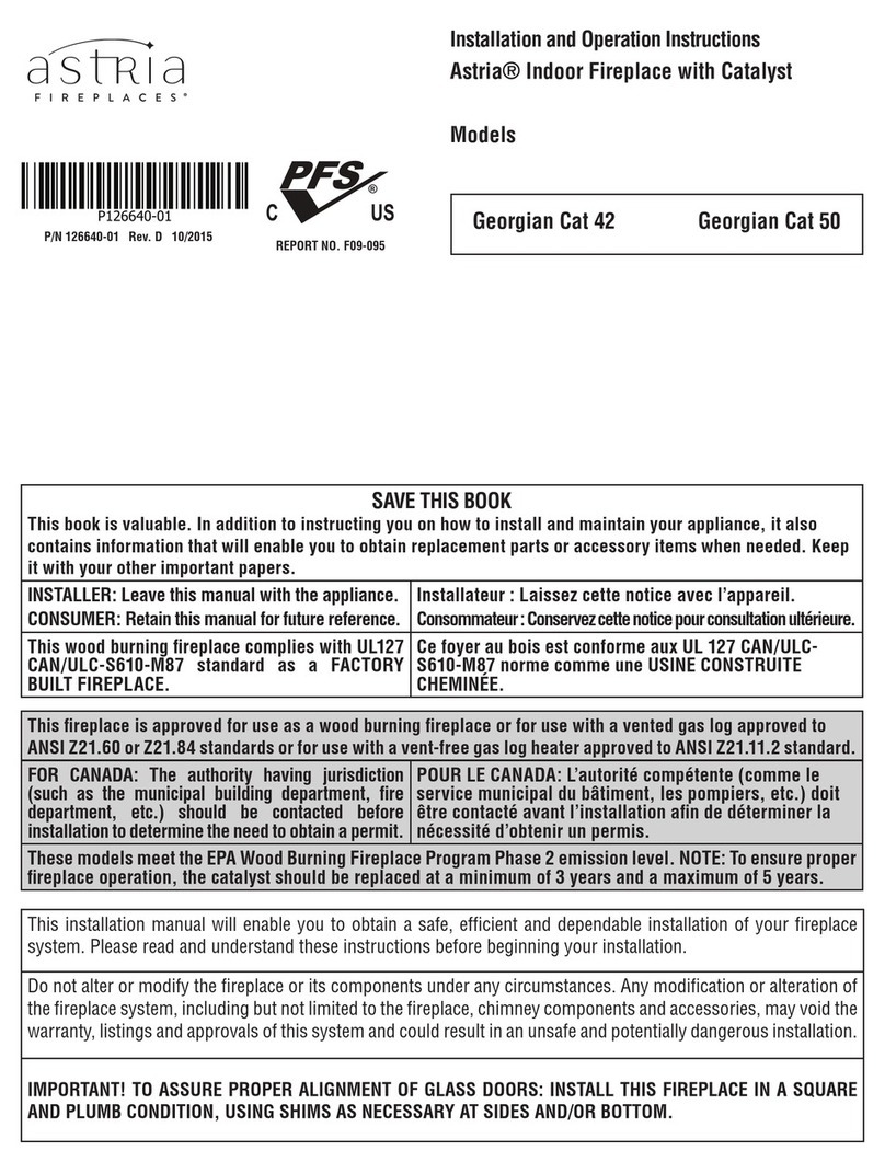 Astria Georgian Cat 50 Installation and operation instructions