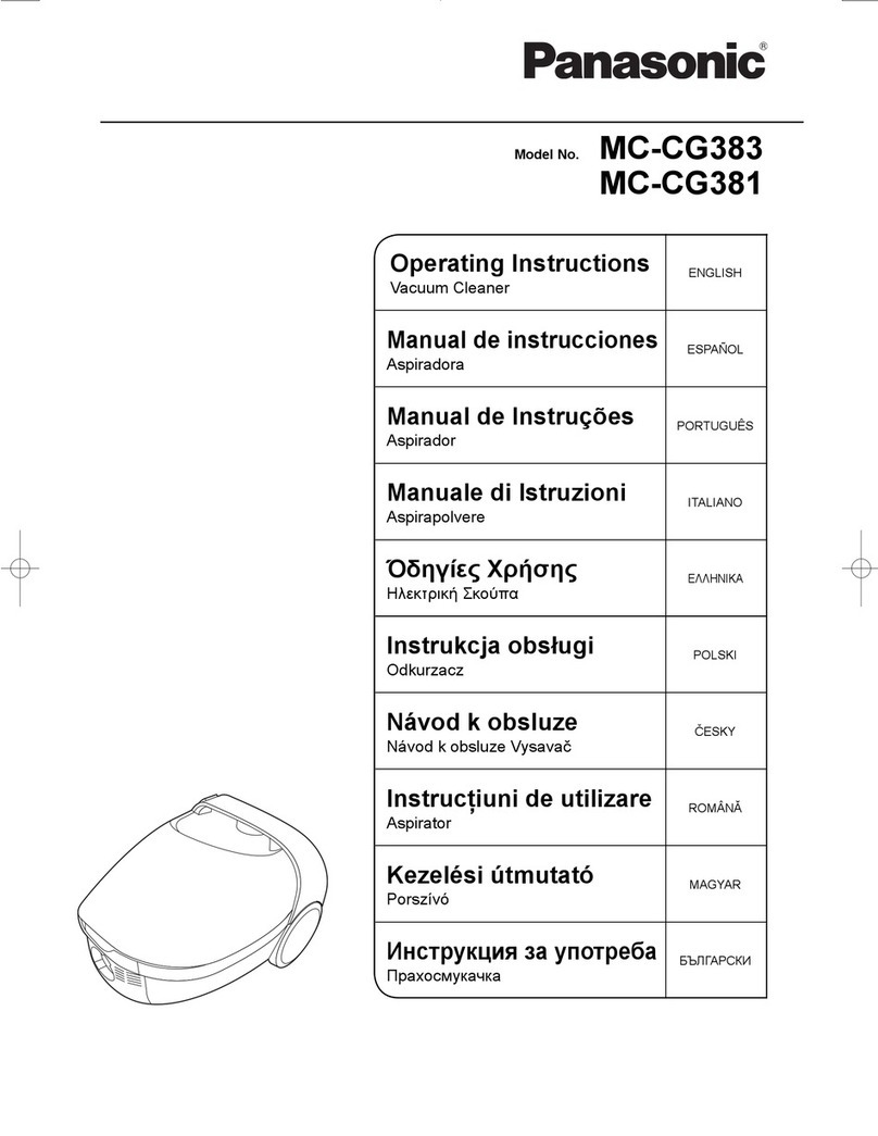 Panasonic MCCG381 - CANISTER VACUUM - MULTI LANGUAGE User manual
