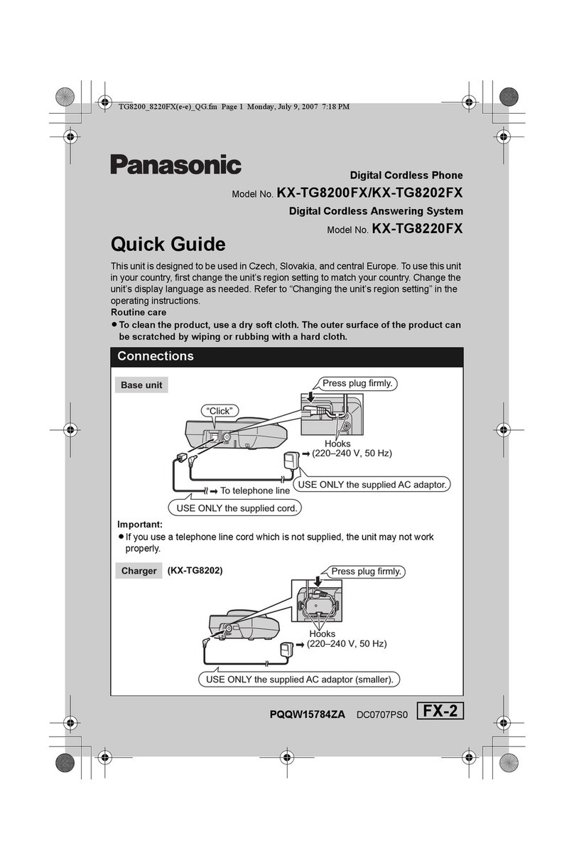 Panasonic KX-TG8220FX quick guide