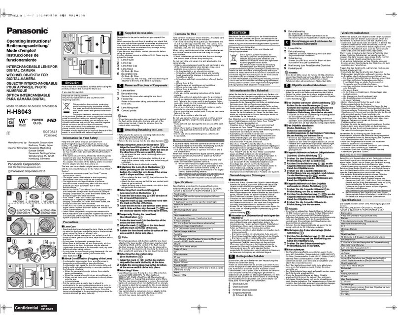 Panasonic H-HS043 User manual