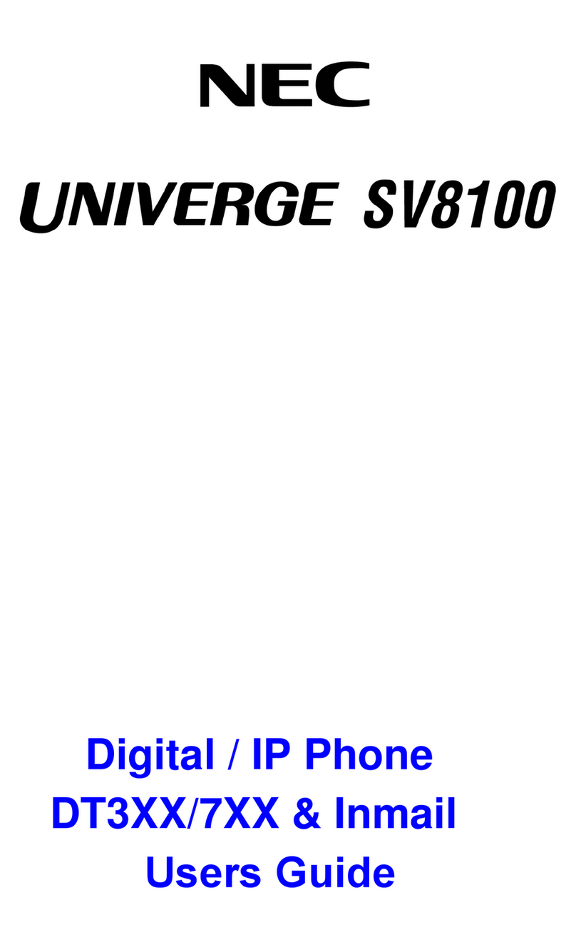 NEC UNIVERGE SV8100 DT7 SERIES User manual