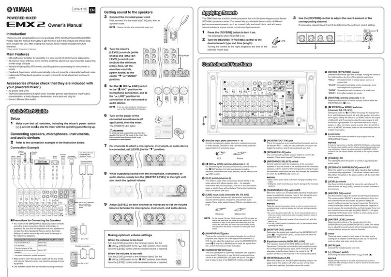 Yamaha EMX2 owner's manual
