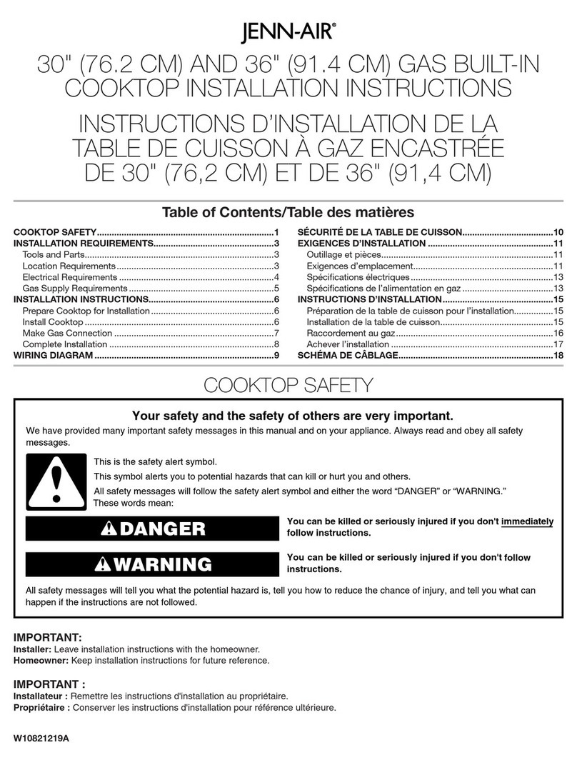 Jenn-Air JGC2536EB installation instructions