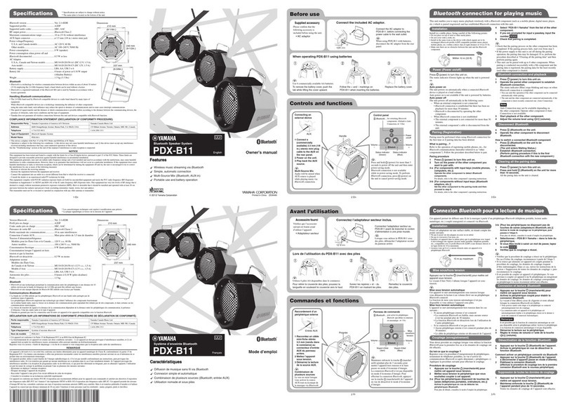 Yamaha PDX-B11 owner's manual