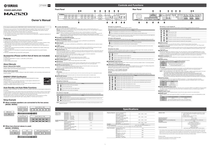 Yamaha MA2120 owner's manual