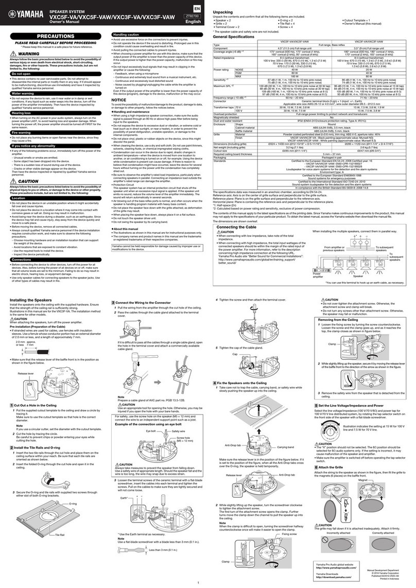 Yamaha VXC3F-VAW User manual