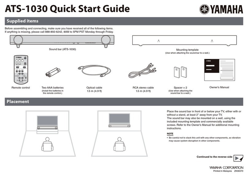 Yamaha ATS-1030 quick start guide