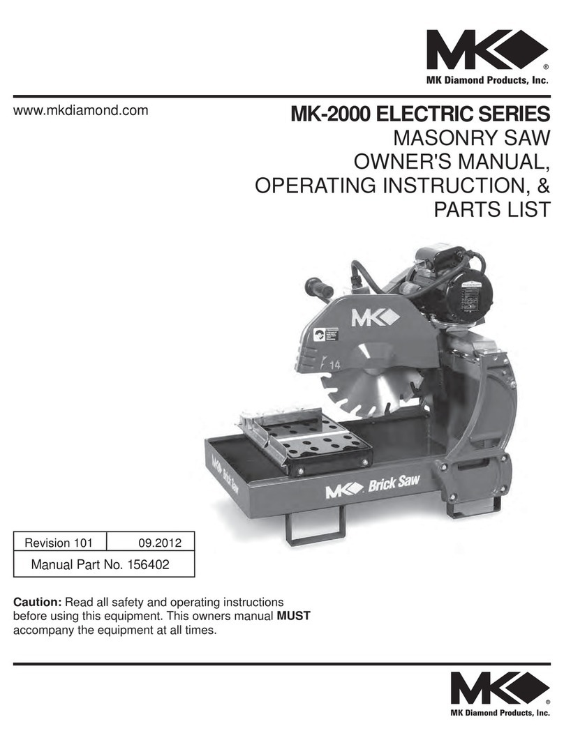 MK Diamond Products MK-2000 PRO Series Owner's manual operating instruction & parts list