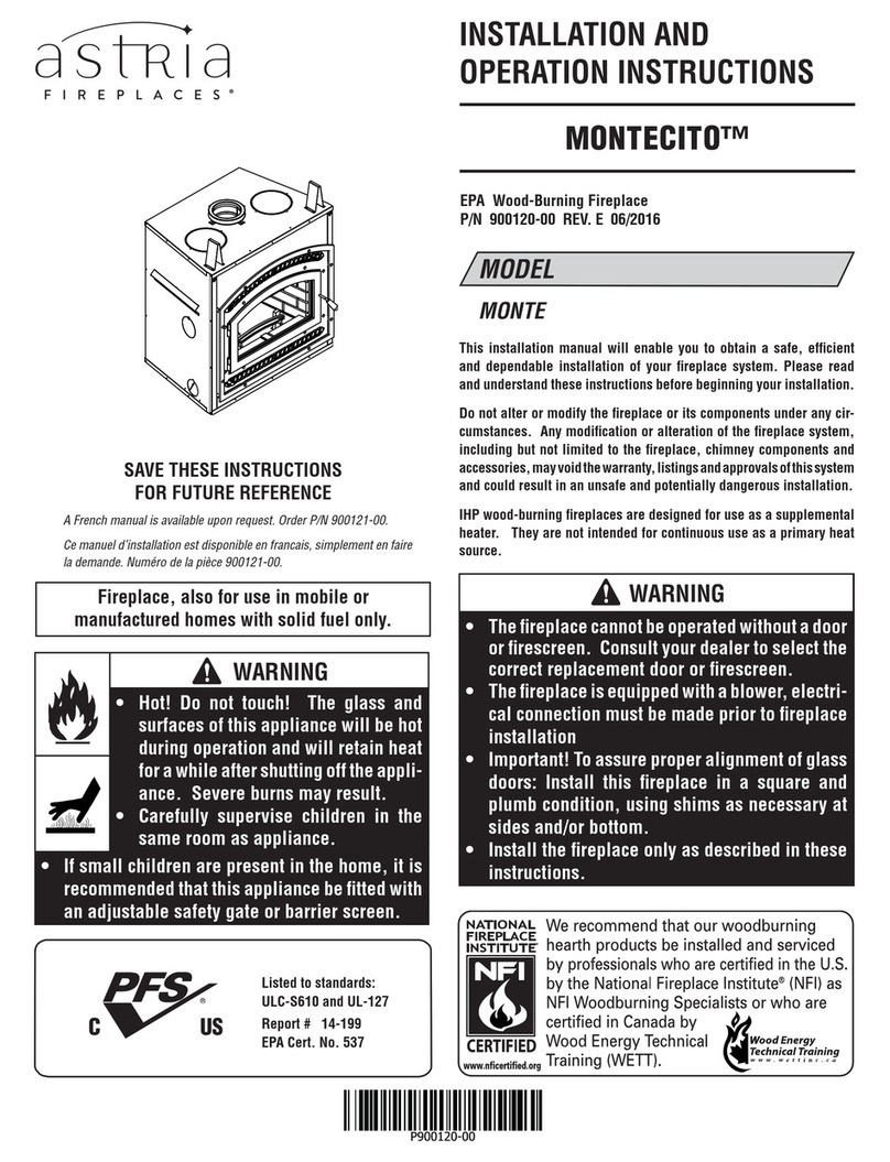 Astria montecito Installation and operation instructions