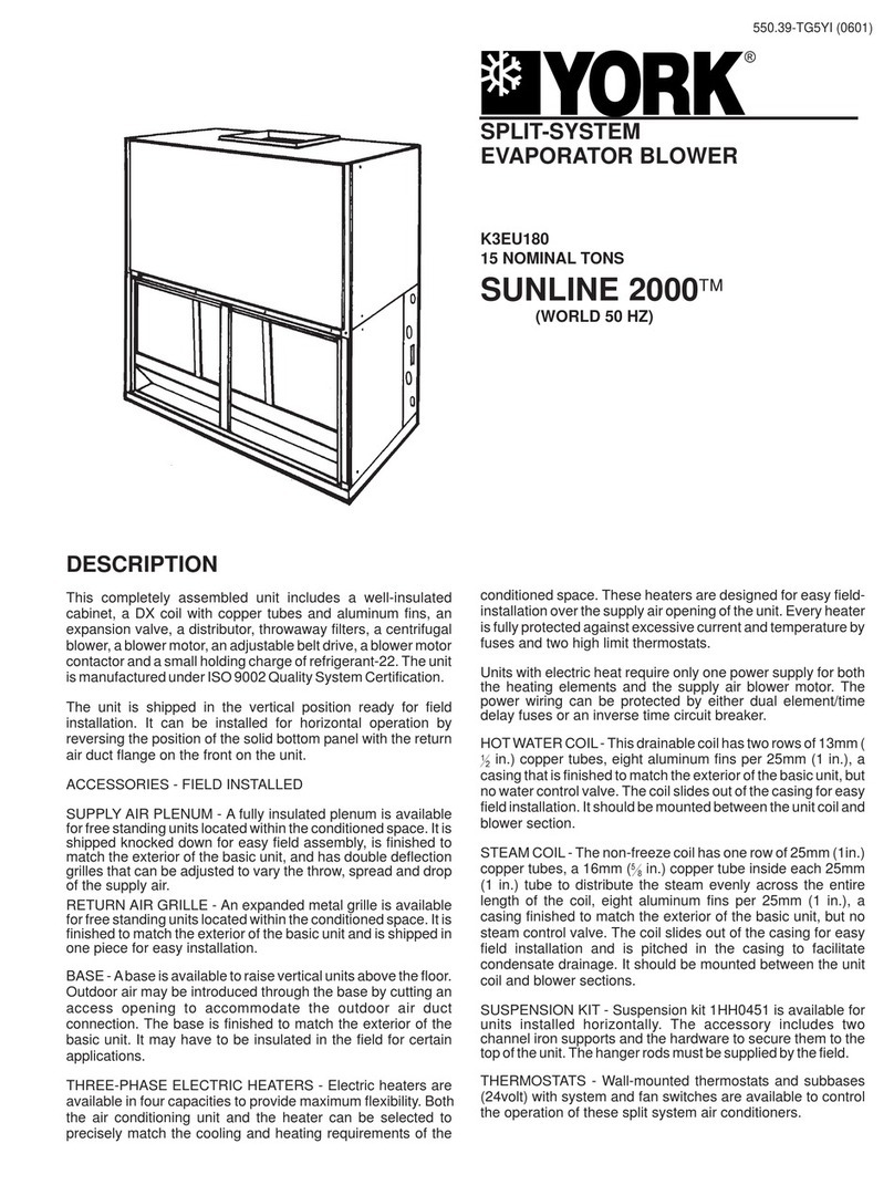 York SUNLINE 2000 KEU180 user manual