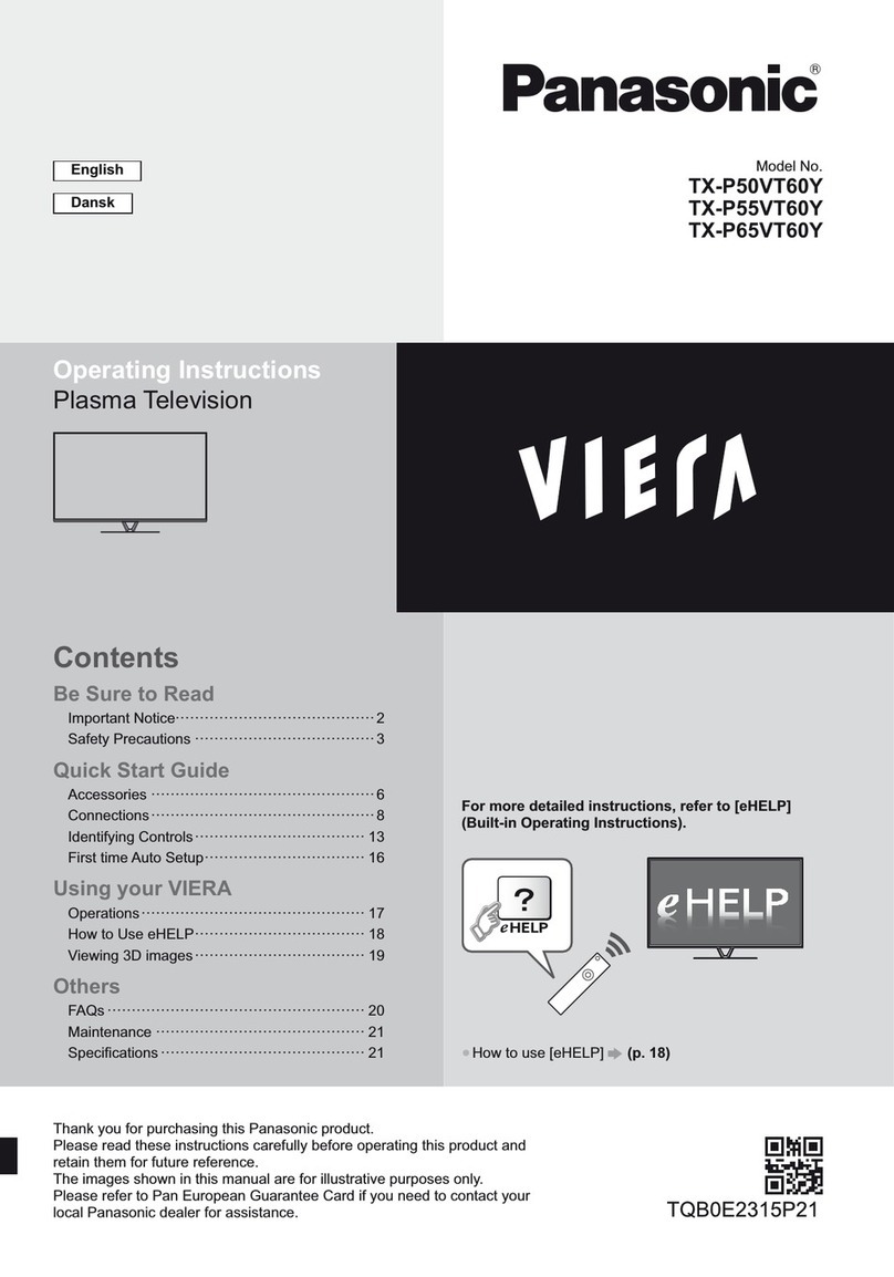 Panasonic TXP65VT60Y operating instructions