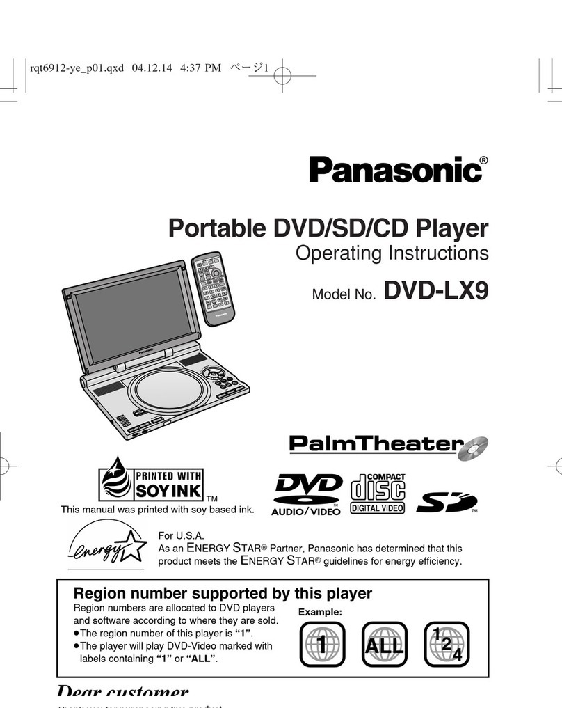 Panasonic DVD-LX9 - Portable DVD Player operating instructions