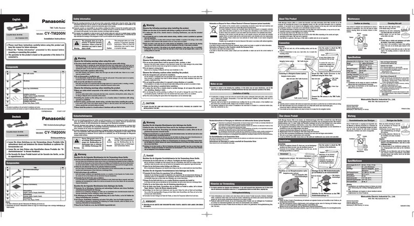 Panasonic CY-TM200N installation instructions