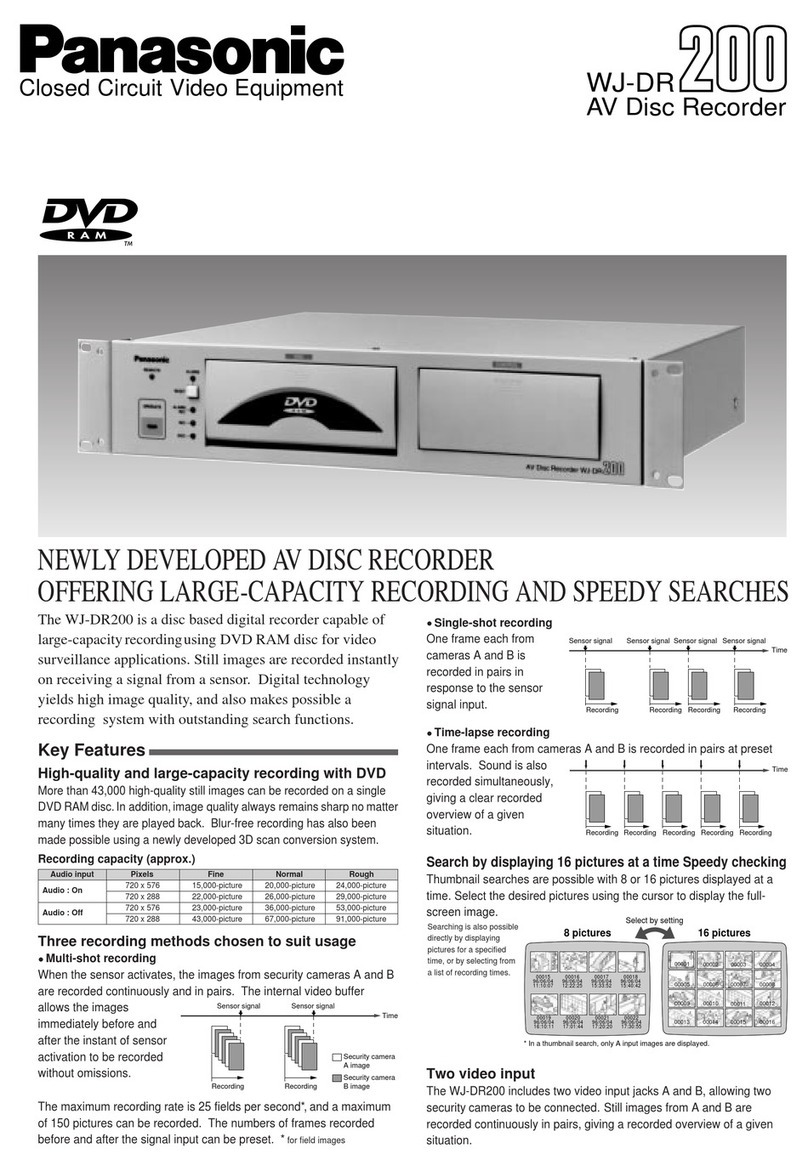 Panasonic WJDR200 - DIGITAL VIDEO RECORD User manual