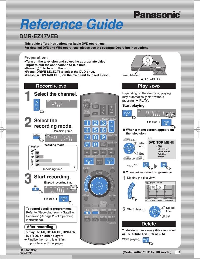 Panasonic Diga DMR-EZ47VEB User manual Panasonic Diga DMR-EZ47VEB User manual