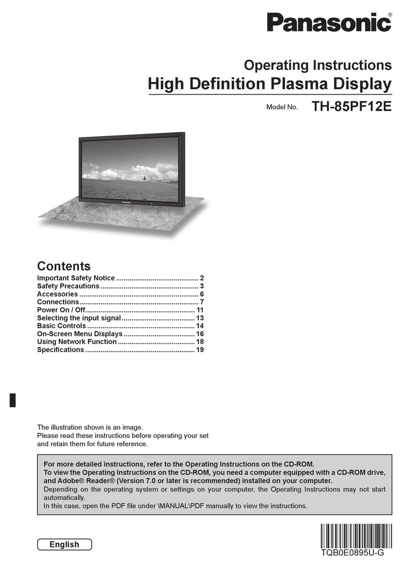 Panasonic TH-85PF12E User manual Panasonic TH-85PF12E User manual