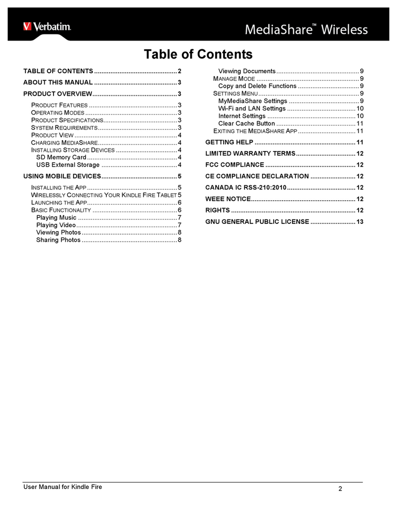 Verbatim MediaShare user manual