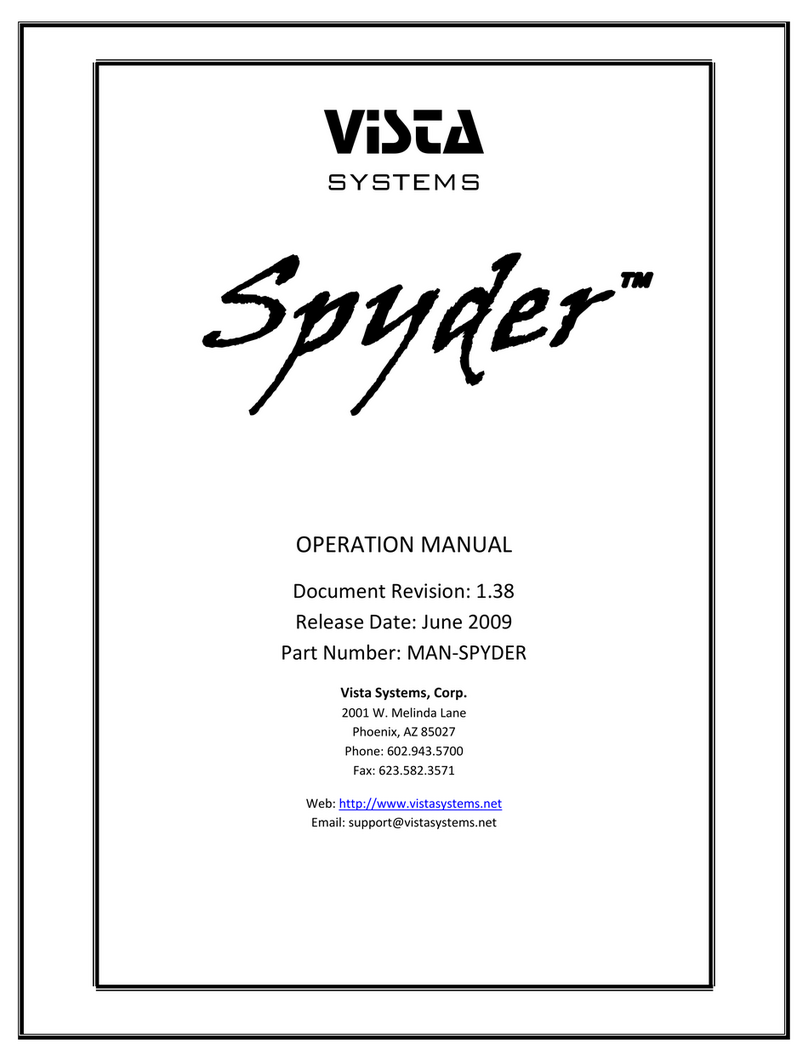 Vista Spyder 200 Series User manual