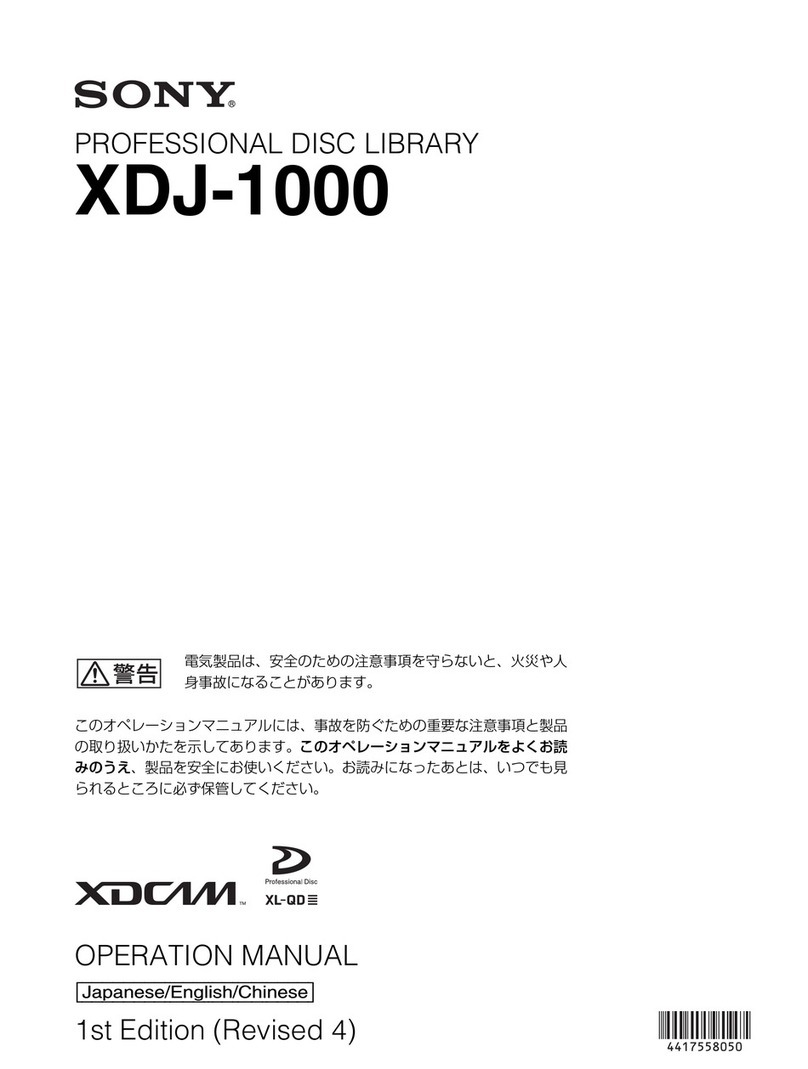 Sony XDCAM XDJ-1000 Operation manual