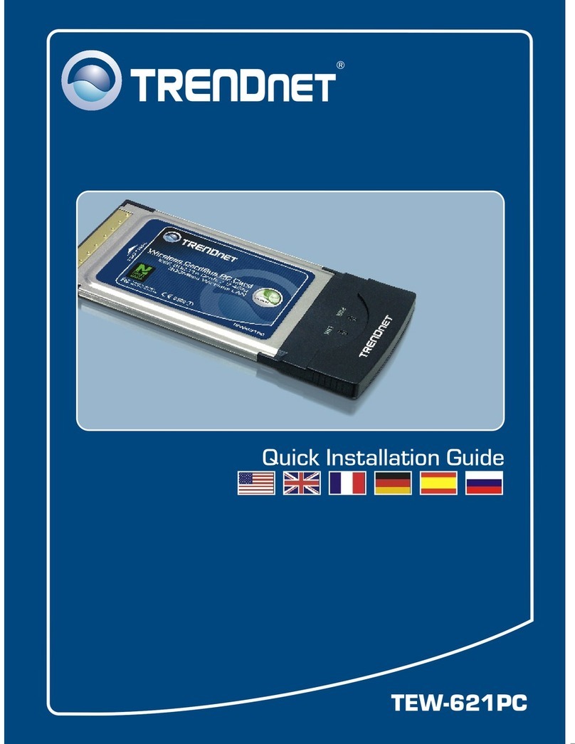 TRENDnet TEW-621PC - 300Mbps Wireless N PC Card... User manual