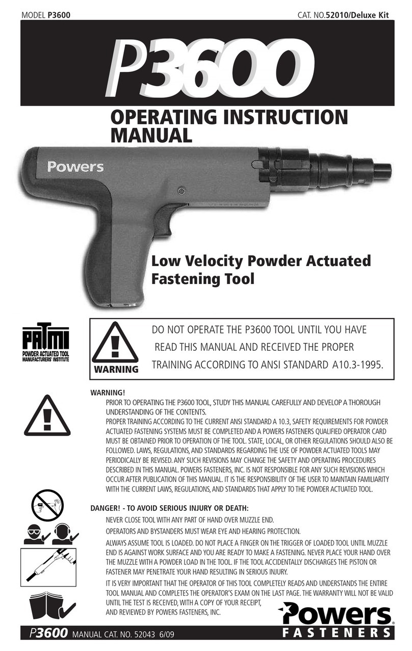 Powers Fasteners P3600 Operating instructions manual