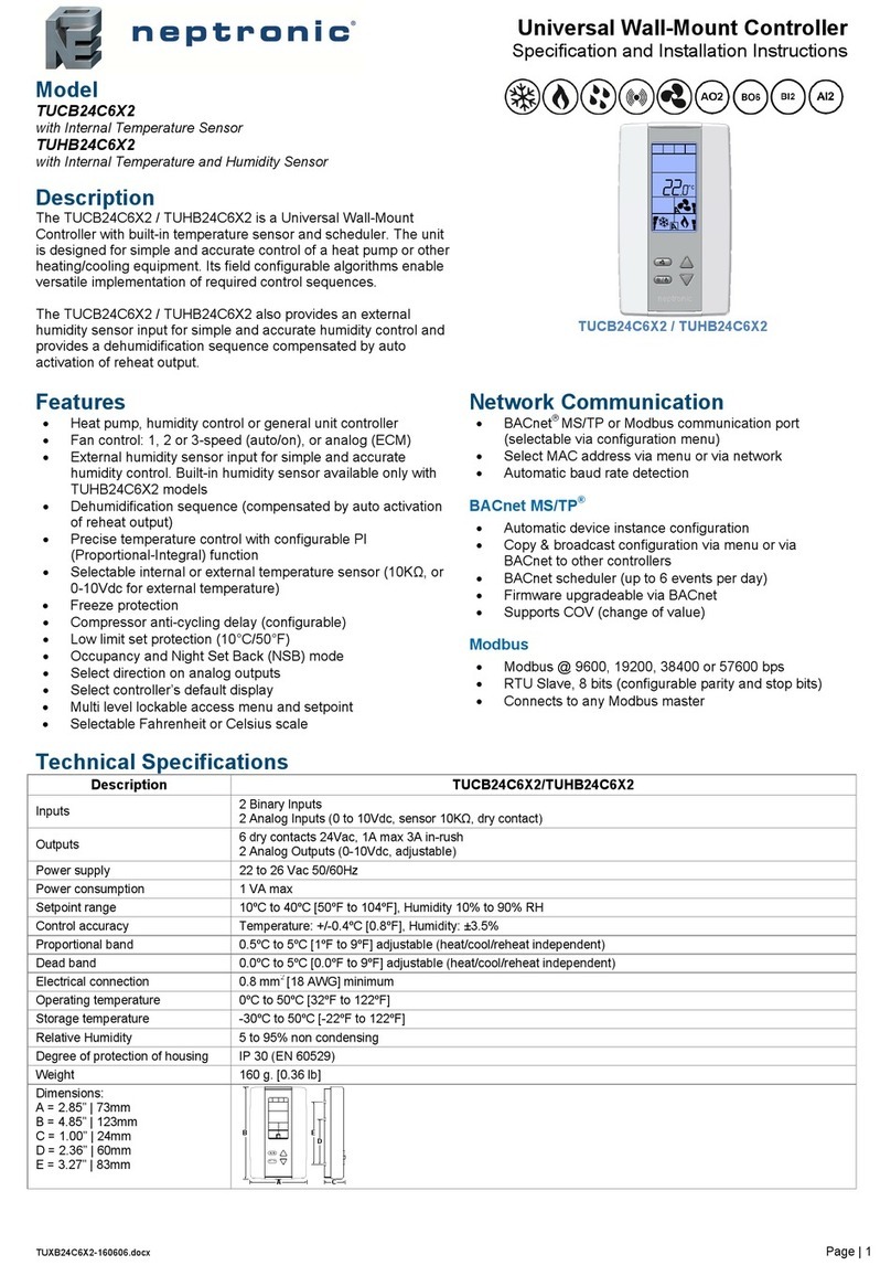 Neptronic TUCB24C6X2 installation instructions
