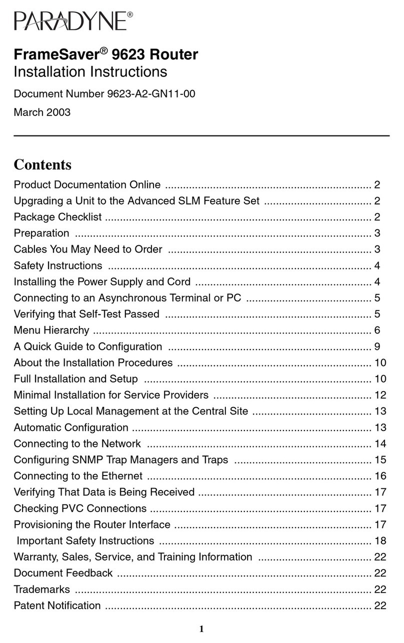 Paradyne framesaver 9623 User manual