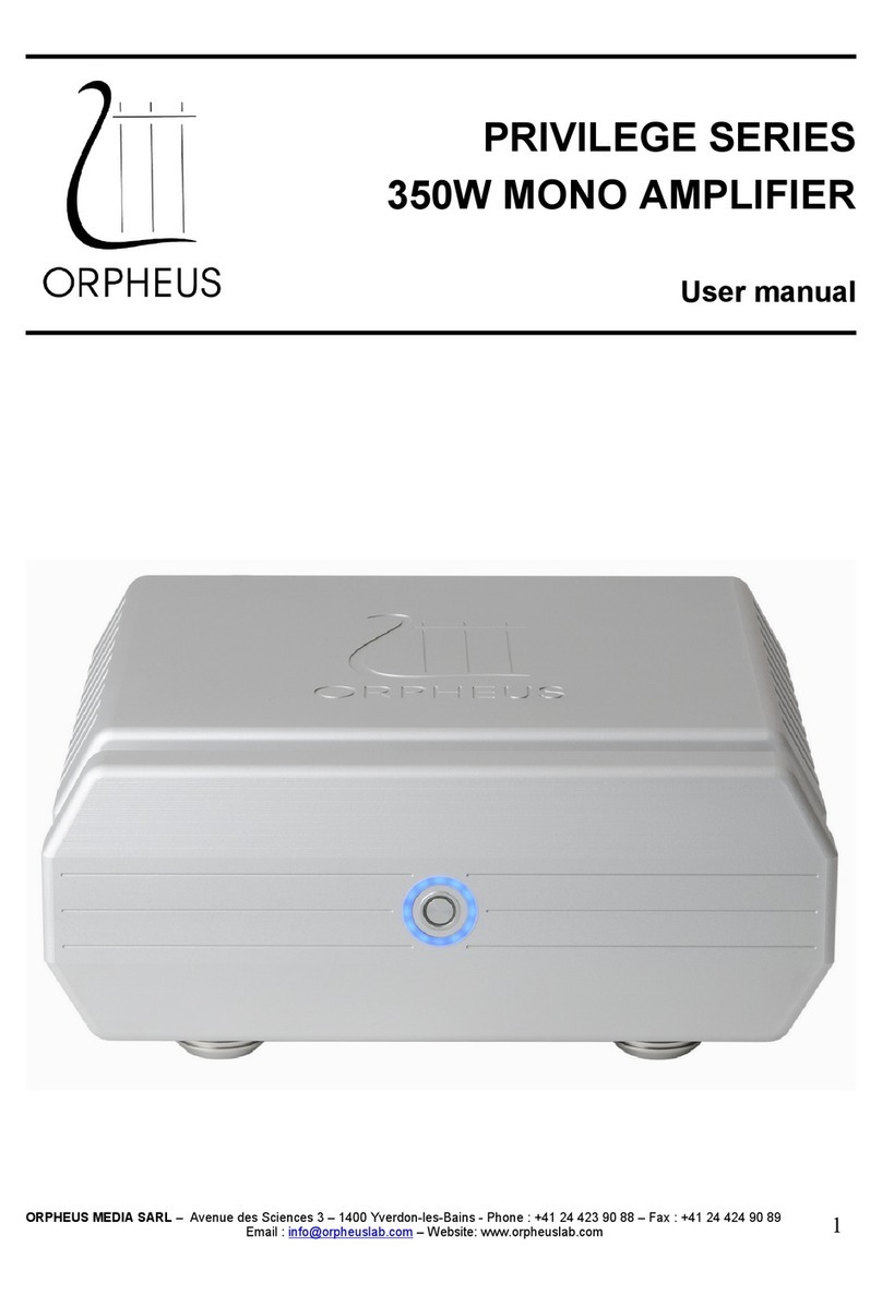 ORPHEUS PRIVILEGE SERIES 350W User manual