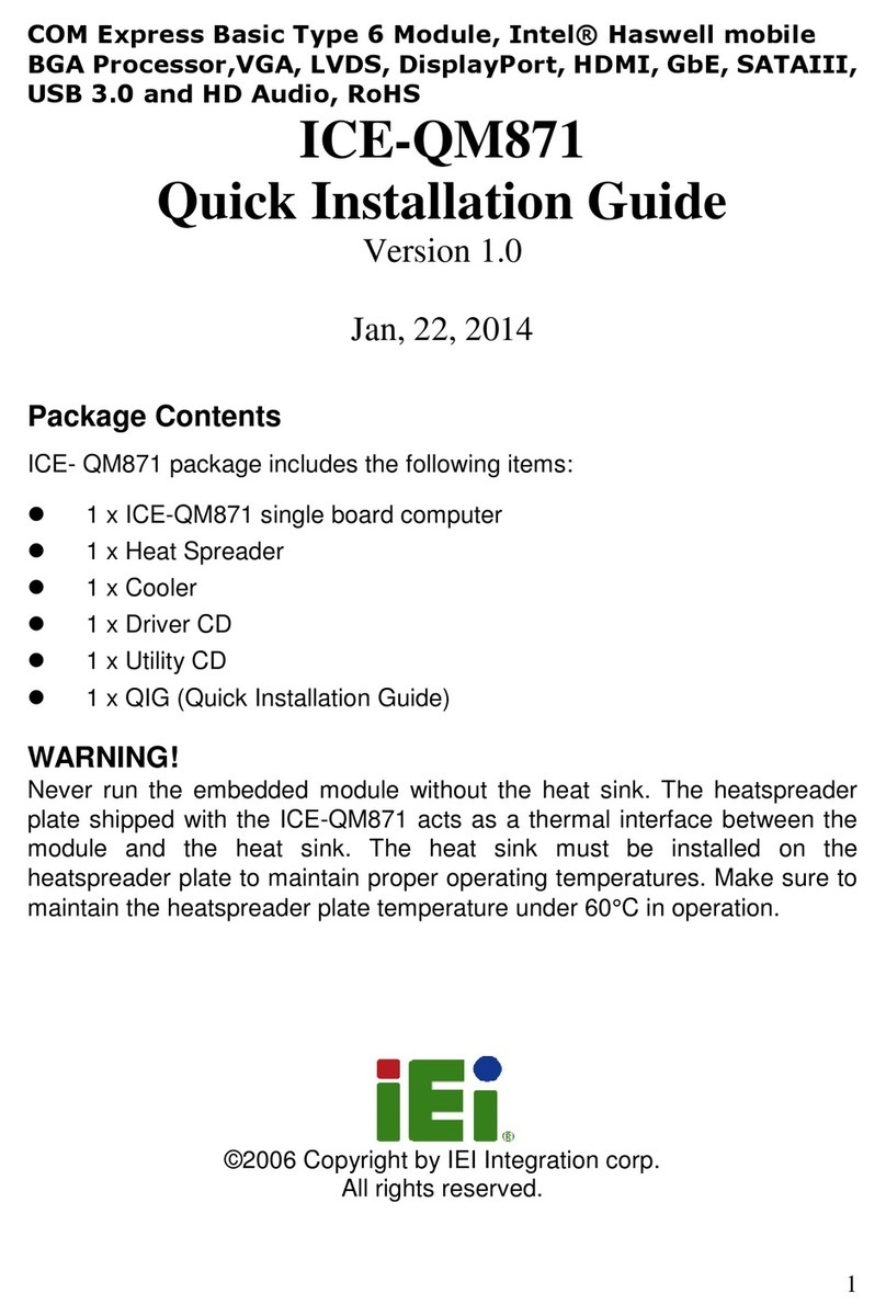IEI Technology ICE-QM871 User manual