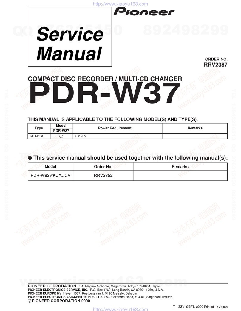 Pioneer PDR-W37 Elite User manual Pioneer PDR-W37 Elite User manual