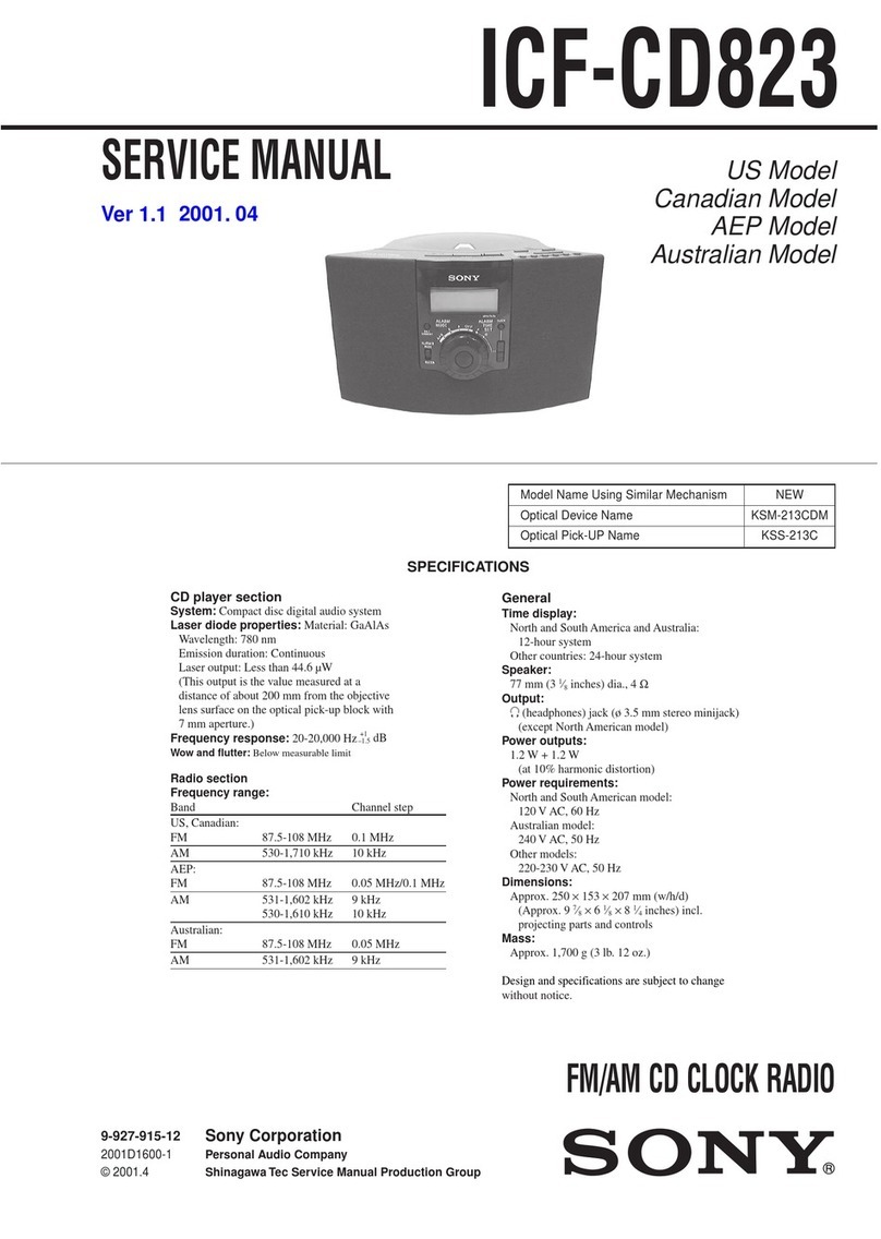 Sony Walkman ICF-CD823 Service manual