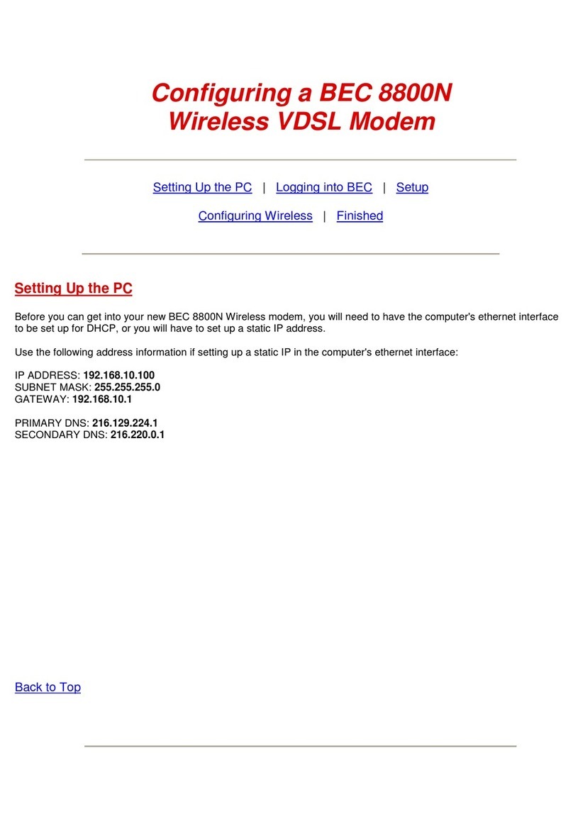 BEC 8800N User manual
