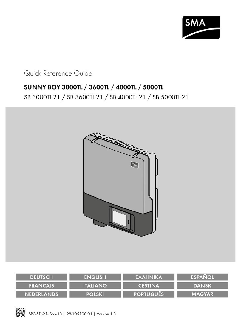 SMA SUNNY BOY 3000TL Single Tracker User manual