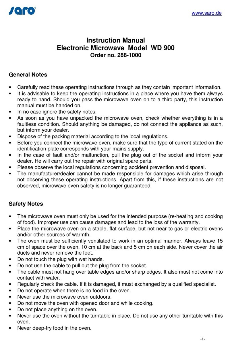 saro WD 900 instruction manual